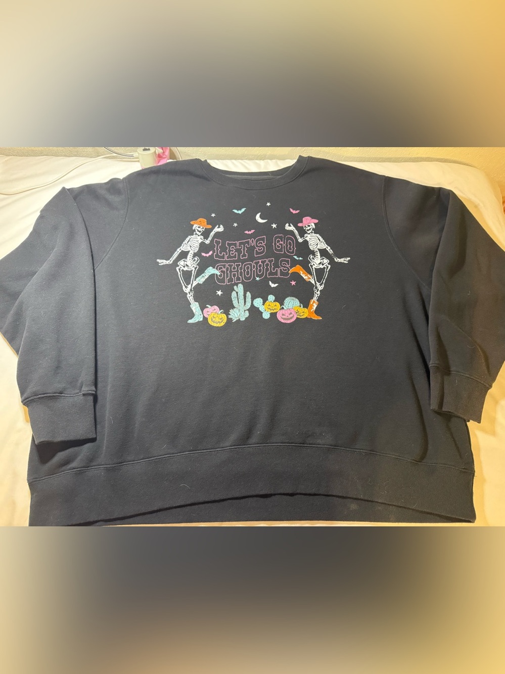 Women's Black 'Let's Go Ghouls' Halloween Graphic Sweatshirt